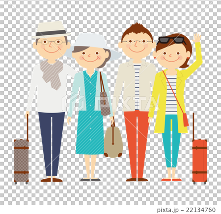 Family travel whole-body two-generation illustration 22134760
