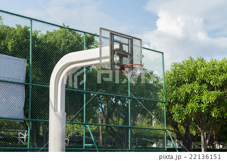 Basketball backboard in sunny day 22136151