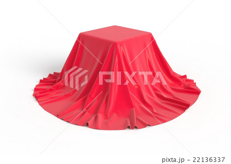 Box covered with red fabric. 22136337