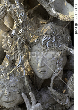 Detail of Wat Rong Khun white temple Detail of Wat Rong Khun white temple 22137164