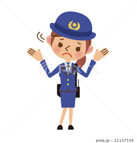 困った表情の女性警察官 困った表情の女性警察官 22137539