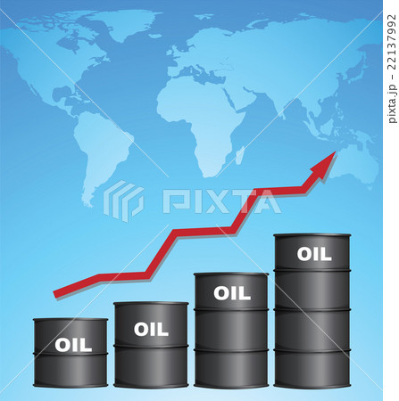 Increasing Price of Oil With World Map Background Increasing Price of Oil With World Map Background 22137992