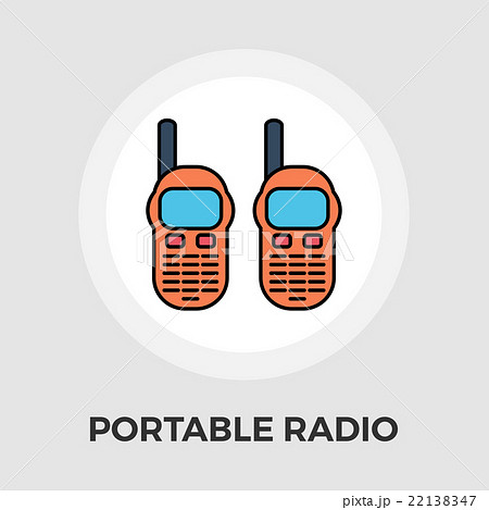 Portable radio vector flat icon 22138347