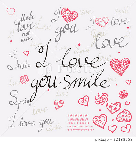 Romantic calligraphy hand drawn heart with words I 22138558