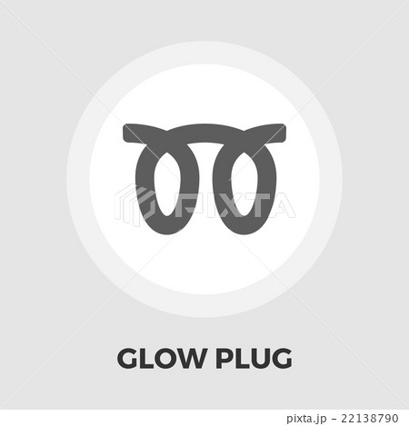 Glow plug flat icon 22138790