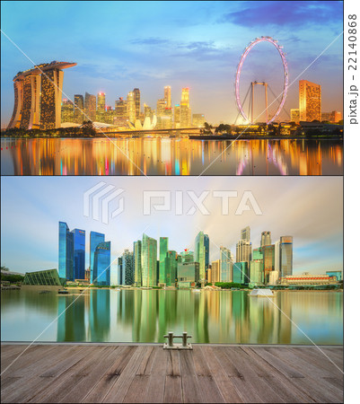 Beautiful cityscape set and collage of Marina Bay Beautiful cityscape set and collage of Marina Bay 22140868