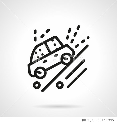 Ride on dirt road black line vector icon Ride on dirt road black line vector icon 22141945