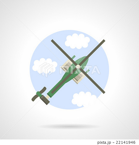 Reconnaissance helicopter flat color vector icon Reconnaissance helicopter flat color vector icon 22141946