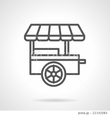 Fast food trailer black line vector icon Fast food trailer black line vector icon 22142083