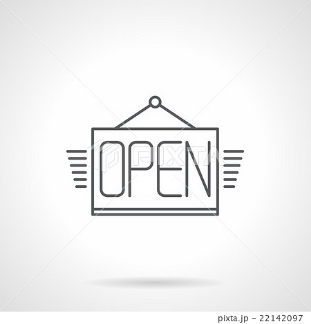Open sign flat line vector icon Open sign flat line vector icon 22142097