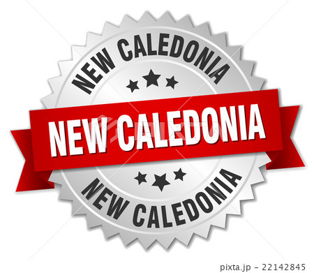 New Caledonia round silver badge with red ribbon New Caledonia round silver badge with red ribbon 22142845