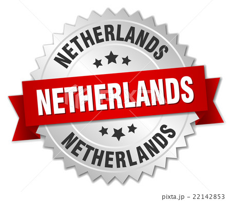 Netherlands round silver badge with red ribbon Netherlands round silver badge with red ribbon 22142853