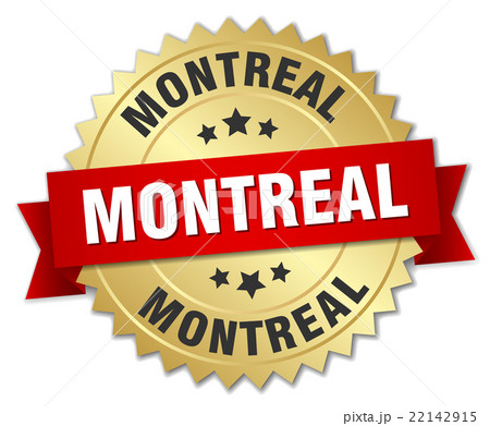 Montreal round golden badge with red ribbon 22142915