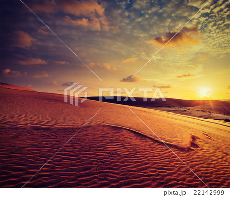 White sand dunes on sunset, Mui Ne, Vietnam White sand dunes on sunset, Mui Ne, Vietnam 22142999