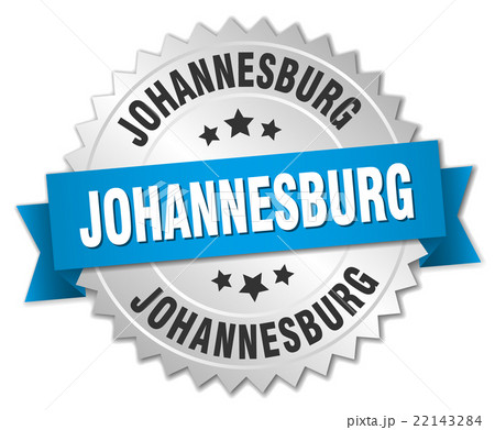 Johannesburg round silver badge with blue ribbon 22143284