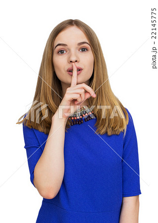 Portrait of woman in blue dress 22145775