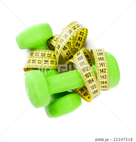 Dumbbells and tape measure 22147318