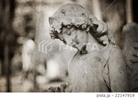 Gothic angel tombstone - textrured 22147919