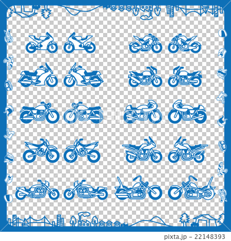 摩托車(平面設計)藍色 摩托車(平面設計)藍色 22148393