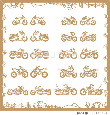 モーターサイクル(フラットデザイン)ベージュ色 モーターサイクル(フラットデザイン)ベージュ色 22148394
