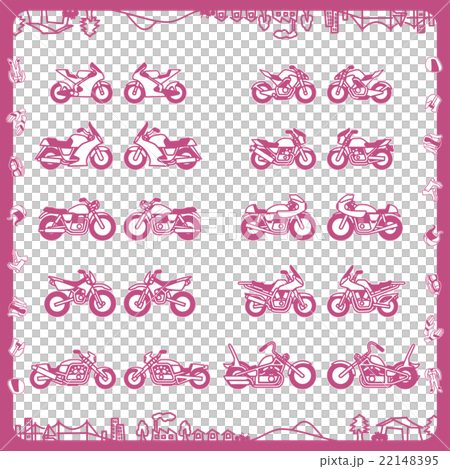 摩托車（平面設計）洋紅色 22148395