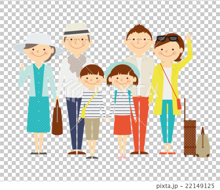 Family Travel Whole Body Three Generations Stock Illustration