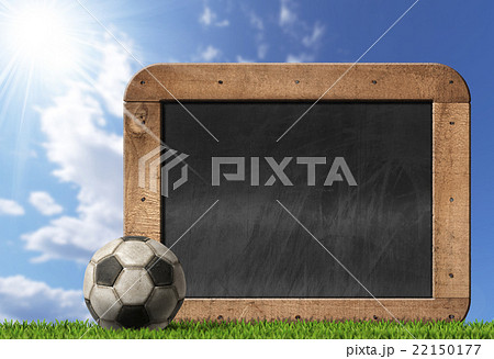 Football Soccer - Empty Blackboard with Ball 22150177