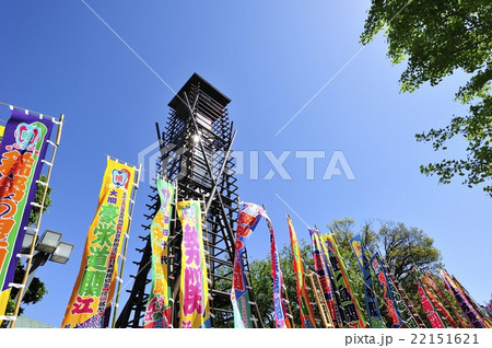 相撲のぼりと櫓 相撲のぼりと櫓 22151621