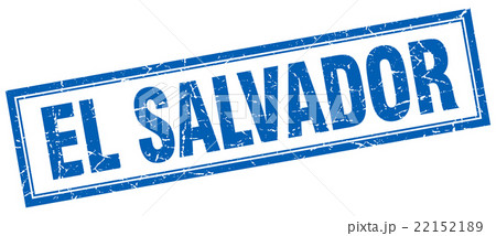El Salvador blue square grunge stamp on white 22152189