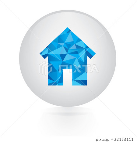 Vector - abstract blue home icon. circular button のイラスト素材 [22153111 ...