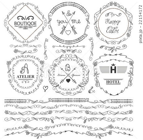Doodle florish seamless border,wreath,frame,logo Doodle florish seamless border,wreath,frame,logo 22154172