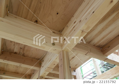 住宅　建築現場　木造2階建て住宅の建築現場　イメージ 22155792