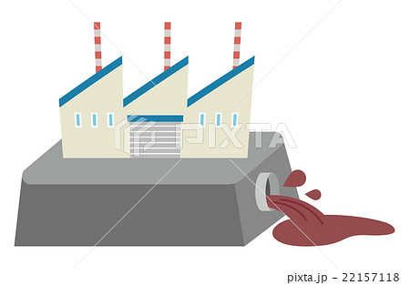工場汚水 災害 シリーズ のイラスト素材