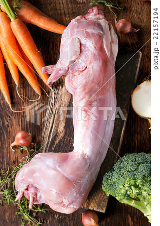 Raw rabbit with vegetables Raw rabbit with vegetables 22157194