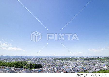 日野市の高台から見た住宅街の風景　 22157693