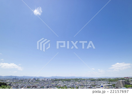 日野市の高台から見た住宅街の風景　 22157697