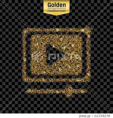 Gold glitter vector icon 22159276