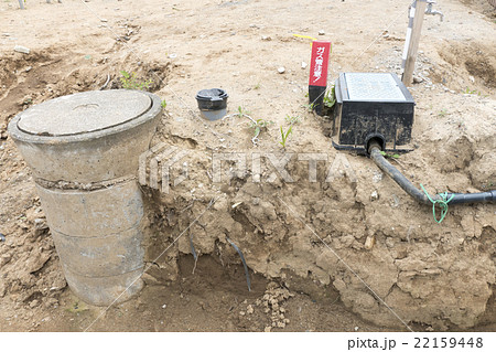 住宅 土地売り 分譲地 宅地造成 上水 下水 排水 給水 ガス管 整備 引込済 区画整理地済みの写真素材 [22159448] - PIXTA