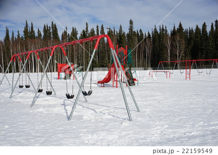 アラスカ フェアバンクスの雪で覆われた公園 22159549