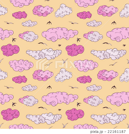 Blue Clouds, seamless pattern. 22161187