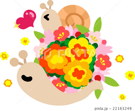 可愛いかたつむりと花 可愛いかたつむりと花 22163249