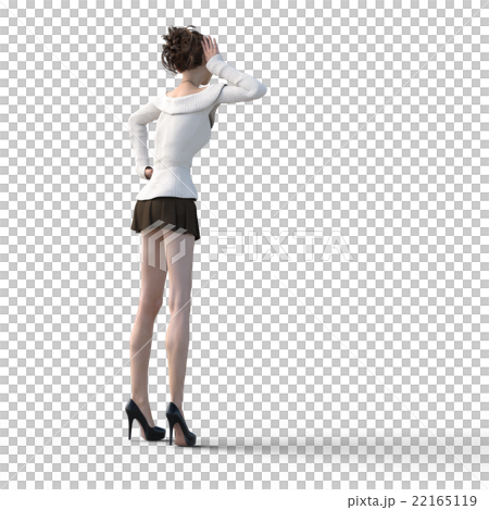 オフショルダーセーターの女性 perming3DCGイラスト素材 オフショルダーセーターの女性 perming3DCGイラスト素材 22165119