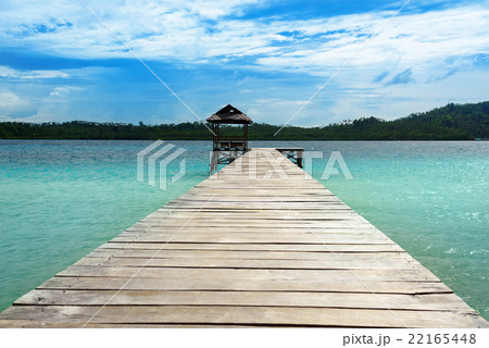 Wooden Dock on Togean Islands. Indonesia. 22165448