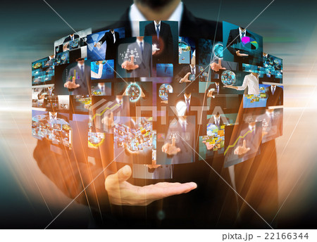 businessman holding Reaching images streaming 22166344