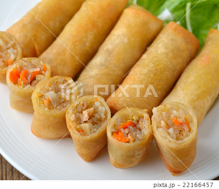 Fried Chinese Traditional Spring rolls food 22166457