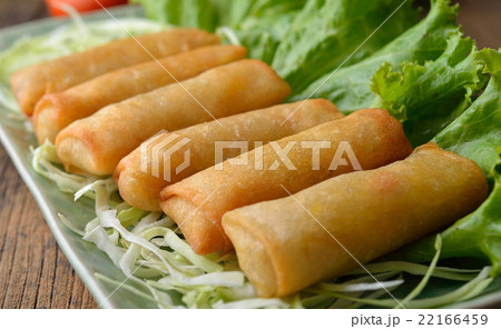 Fried Chinese Traditional Spring rolls food Fried Chinese Traditional Spring rolls food 22166459