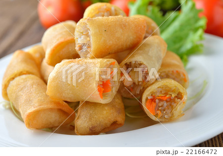 Fried Chinese Traditional Spring rolls food Fried Chinese Traditional Spring rolls food 22166472