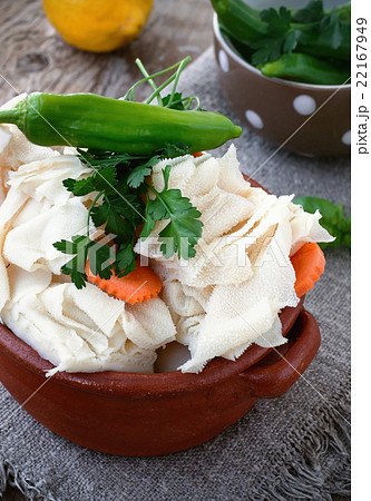 Raw Tripe with Vegetables  22167949
