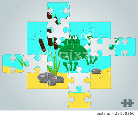 Puzzle a frog resting on holidays Puzzle a frog resting on holidays 22168360