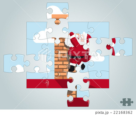 Puzzle Santa hanging on the chimney 22168362